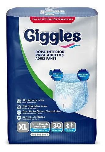 Giggles Adult Pants Xlarge 30 Diapers